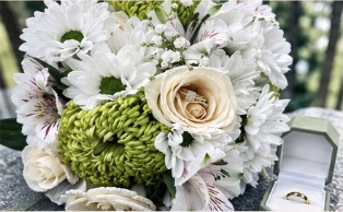 Bouquet blanc et vert